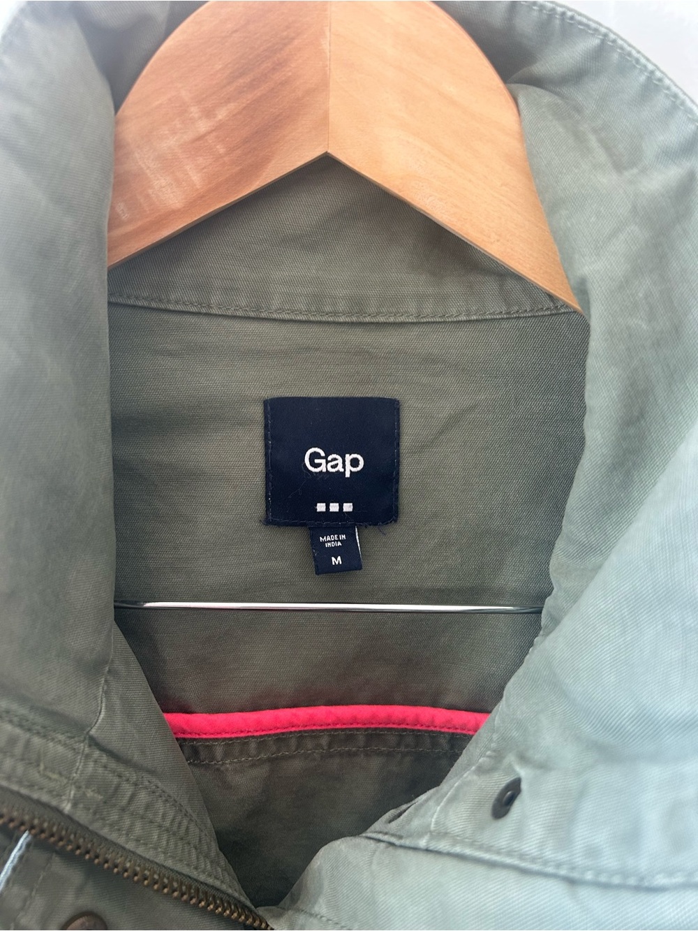 GAP Olive Green Utility Jacket with Zip & Flap Pockets - Picture 2 of 10